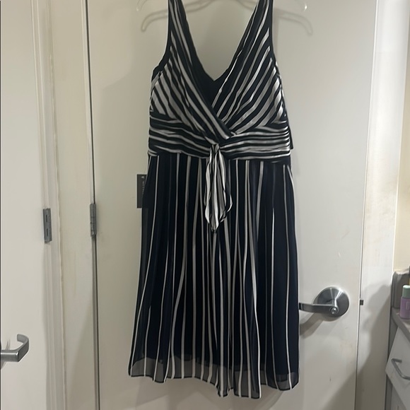 Ann Taylor Dresses & Skirts - Ann Taylor striped navy cocktail dress
